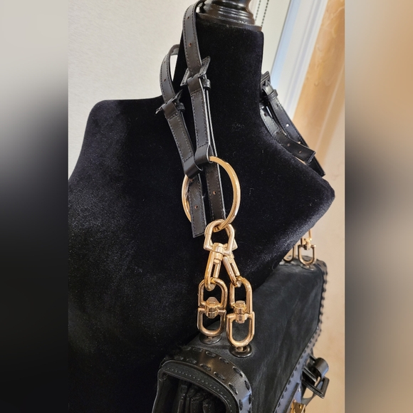 Givenchy Vintage Suede and Leather Handbag with Gold-Tone Chain Hardware Black - Picture 8 of 15